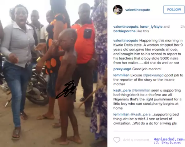 Mother Strips Her Son Unclad And Drags Him To School For Stealing Her N5k